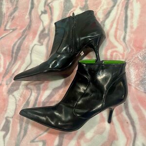 Steve Madden Women's Black Pointed-Toe Stiletto Ankle Boots 38